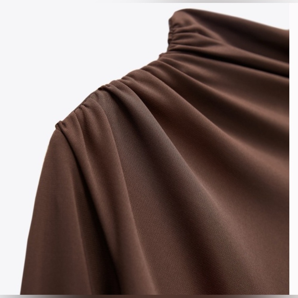 ZARA DRAPED MIDI DRESS XL - Picture 14 of 15